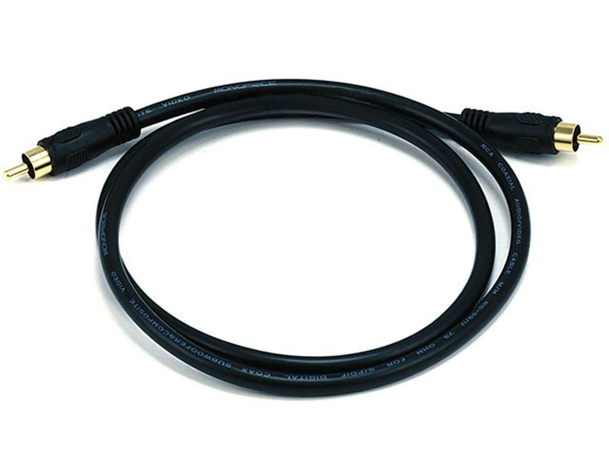 Monoprice 3ft Coaxial Audio/Video RCA Cable M/M RG59U 75ohm (for S/PDIF Digital Coax Subwoofer & Composite Video)