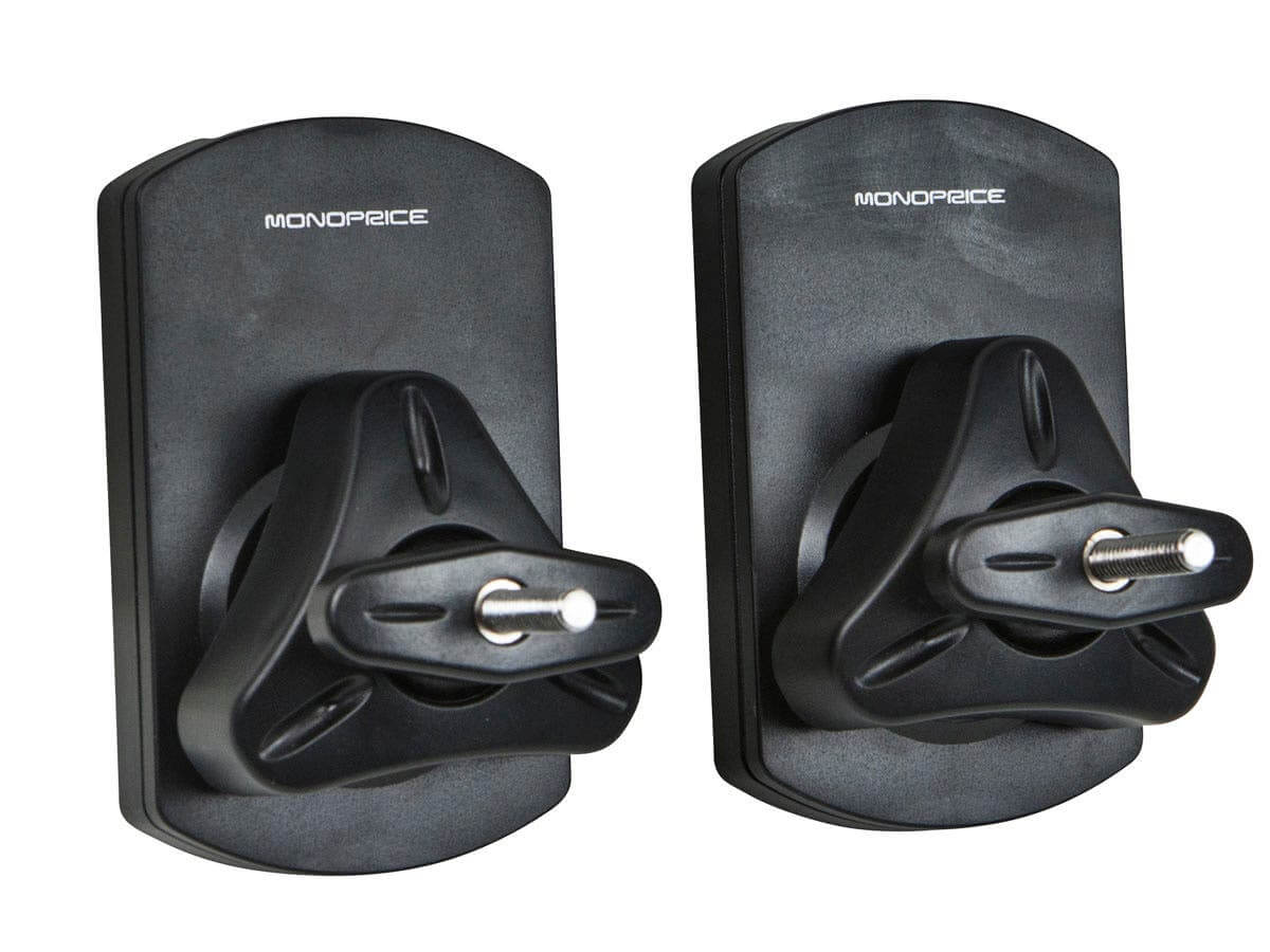 Monoprice Low Profile 22 lb. Capacity Speaker Wall Mount Brackets (Pair) Black