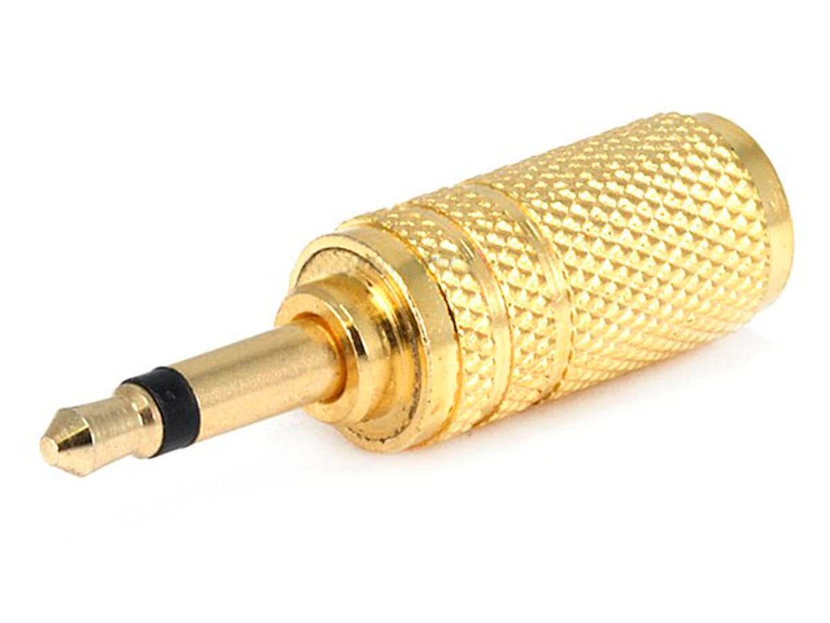 Monoprice Metal 3.5mm TS Mono Plug to 3.5mm TRS Stereo Jack Adapter Gold Plated