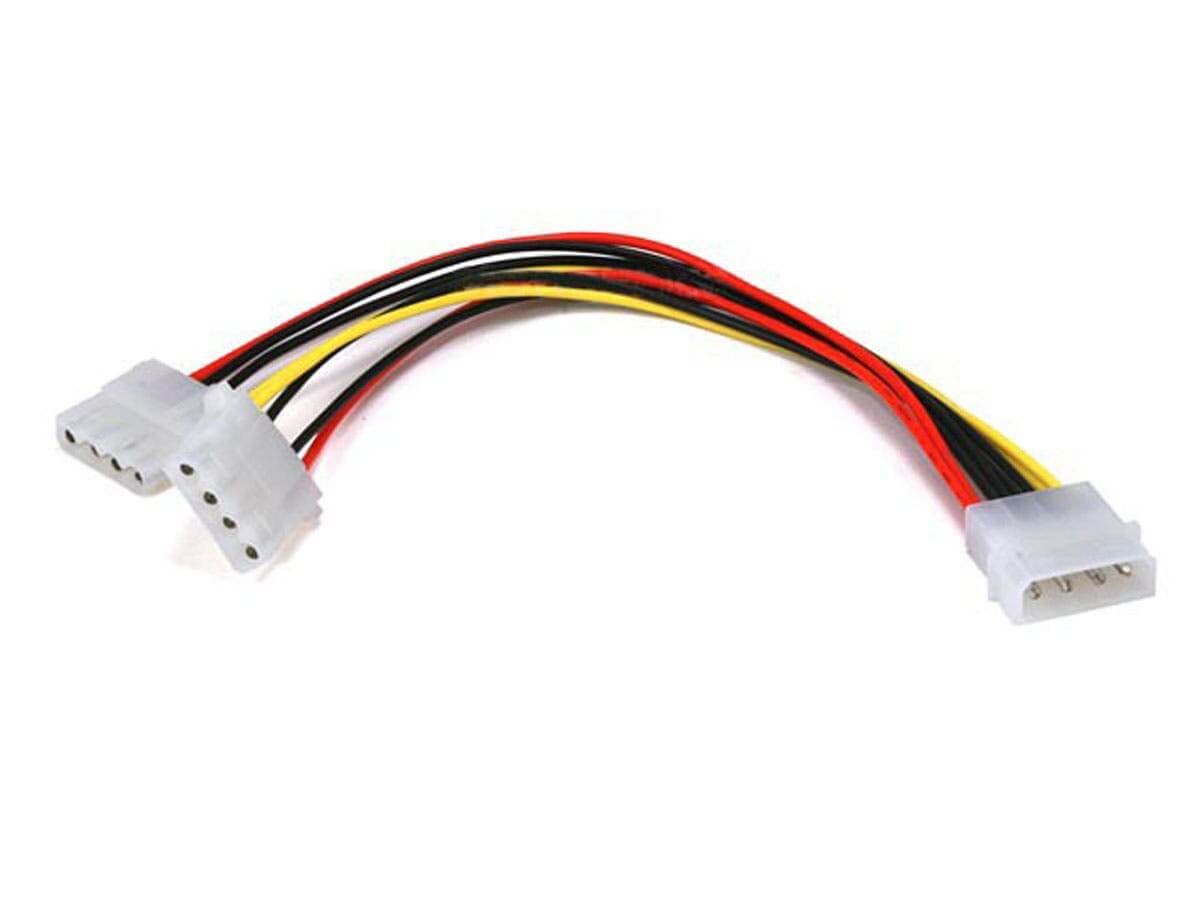 Monoprice Molex Power Splitter Cable 1x 5.25in Male to 2x 5.25in Female 8in