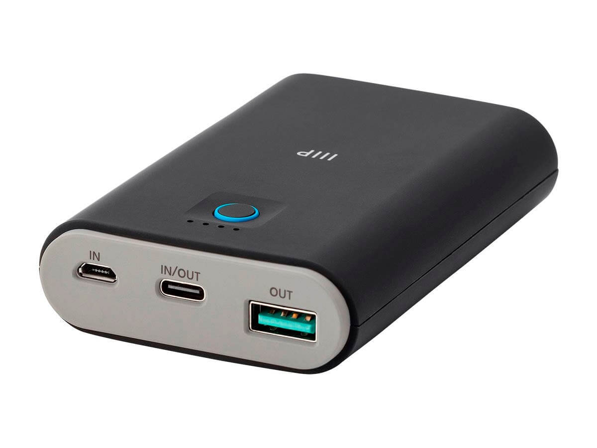 Monoprice Obsidian Speed Plus Power Bank USB Charger 7 500mAh 2-Port Up to 3A Output for iPhone Android and Galaxy Devices Power Delivery Input & Output Rapid Charging USB Type-A/Type-C Output
