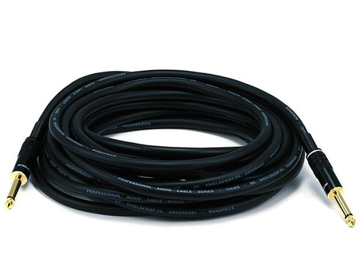 Monoprice Premier Series 1/4in TS Male to Male Audio Cable 16AWG (Gold Plated)