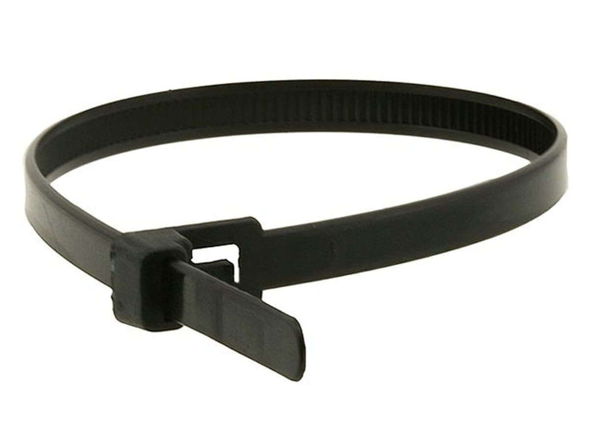Monoprice Releasable Cable Tie 12in 50 lbs 100 pcs/pack Black