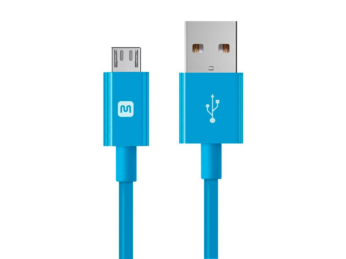 Monoprice Select Series USB-A to Micro B Cable 2.4A 22/30AWG Blue 3ft