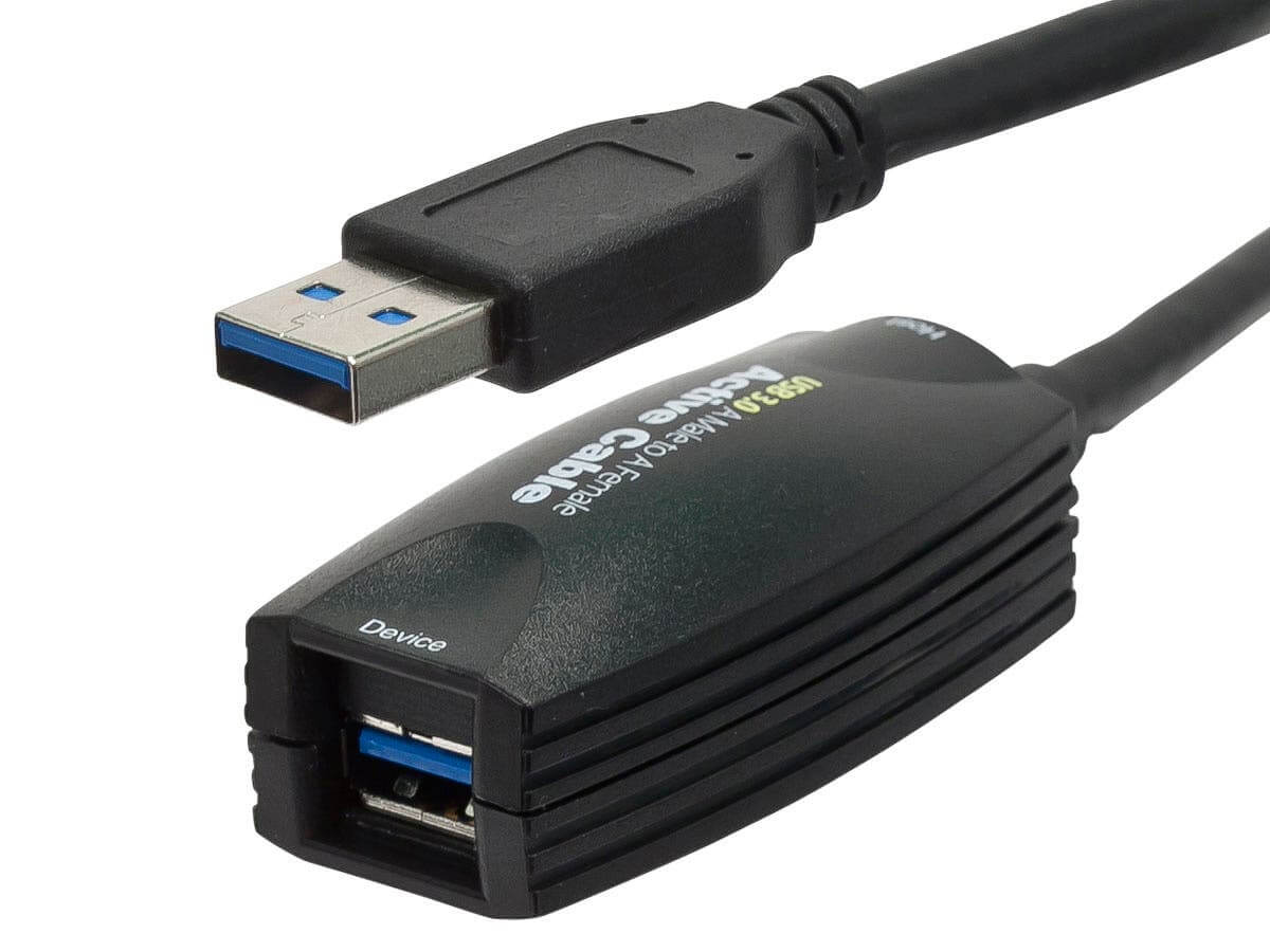 Monoprice USB-A to USB-A Female 3.0 Extension Cable - Active Black 15ft