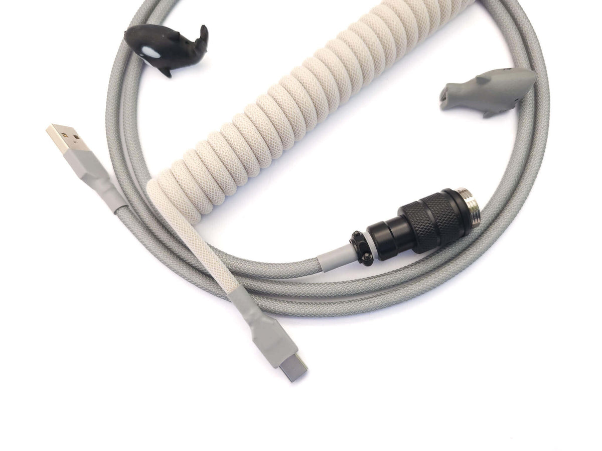 Classic keyboard color in beige and light grey colors with black Aviator connector