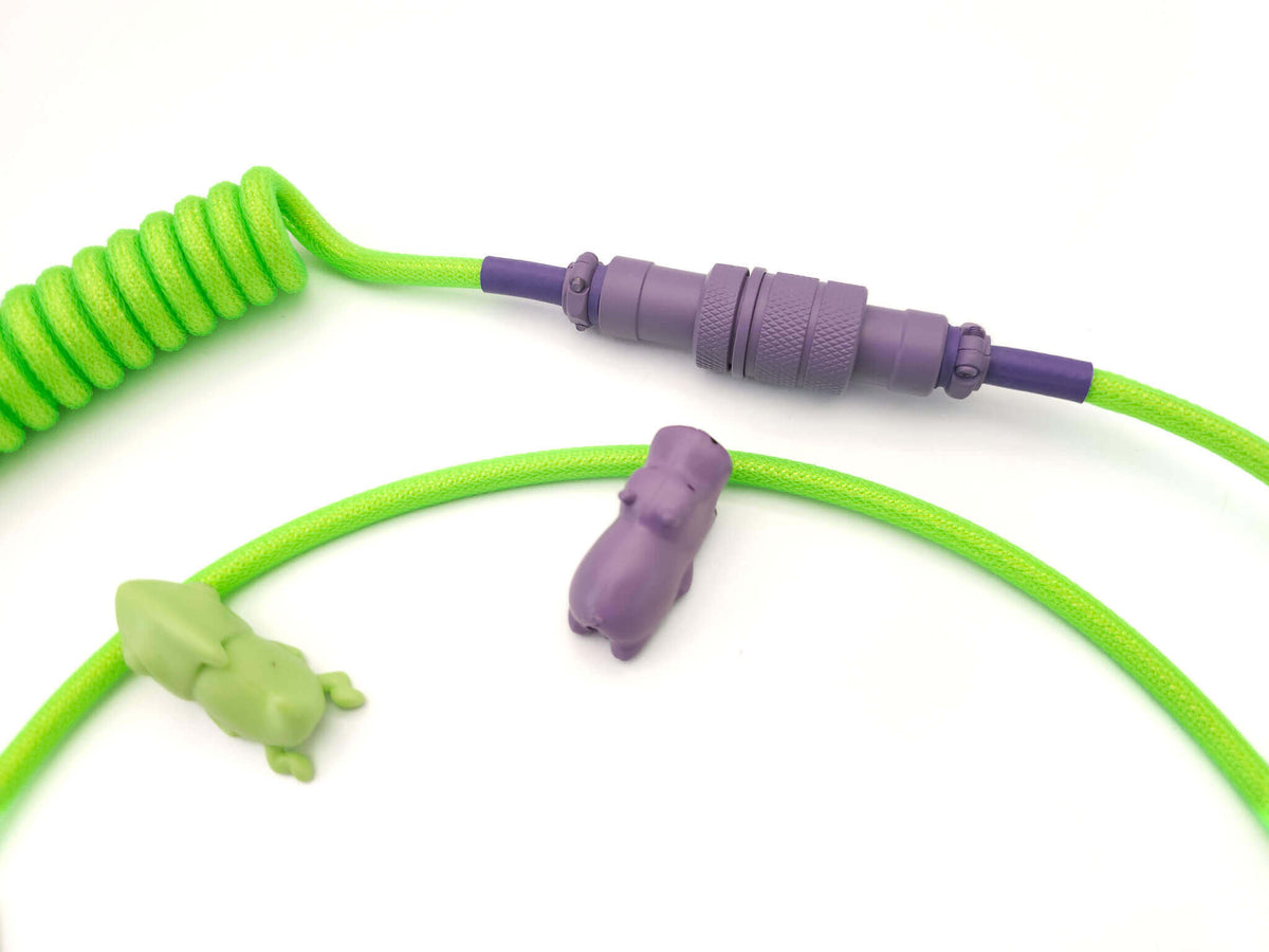 Purple Gx16 Aviator connector with coiled cable