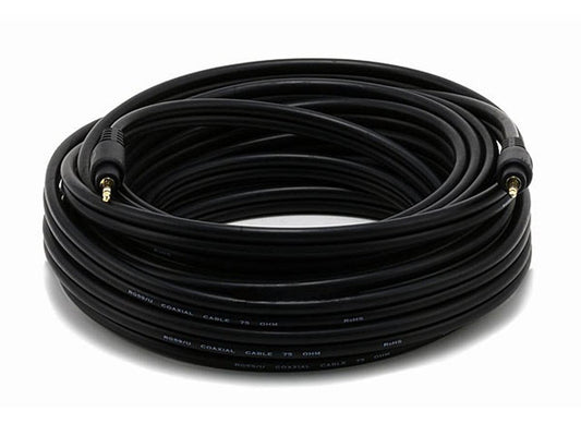 Monoprice 35ft Premium 3.5mm Stereo Male to 3.5mm Stereo Male 22AWG Cable (Gold Plated) - Black