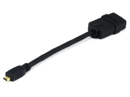 Monoprice 6-inch 34AWG High Speed HDMI Cable With Ethernet Port Saver HDMI Micro Connector Male to HDMI Connector Female Black