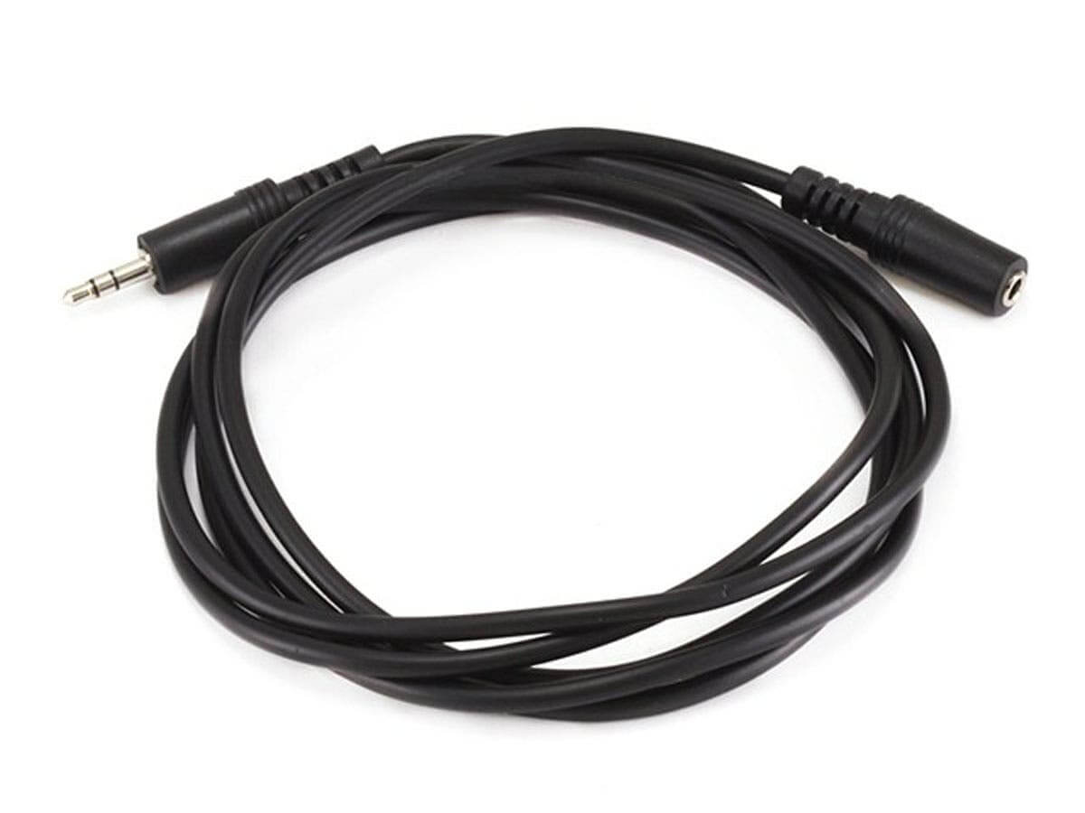 Monoprice 6ft 3.5mm Stereo Plug/Jack M/F Cable Black