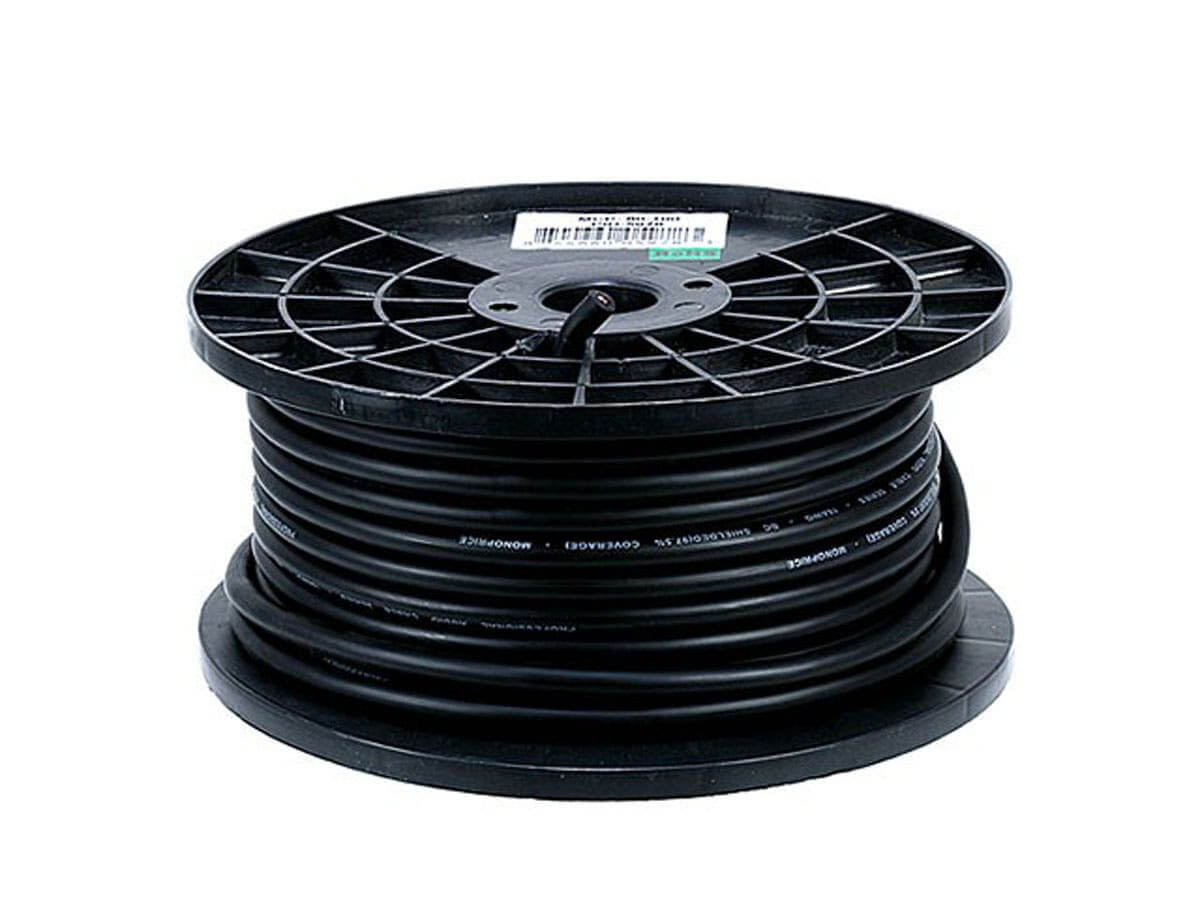 Monoprice 8.0mm Professional Microphone Bulk Cable on a spool for custom audio connections.
