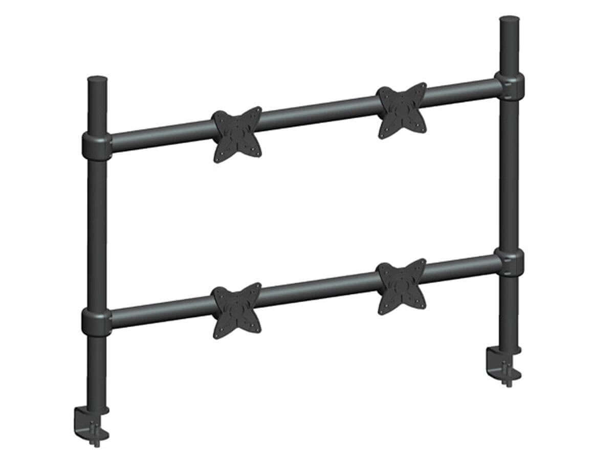 Monoprice Adjustable Tilting QUAD Desk Mount Bracket for 10~23in Monitors up to 33 lbs Black