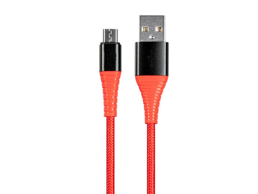Monoprice AtlasFlex Series Durable USB 2.0 Micro B to Type-A Charge & Sync Kevlar-Reinforced Nylon-Braid Cable 1.5ft Red