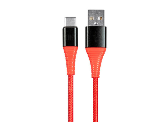 Monoprice AtlasFlex Series Durable USB 2.0 Type-C to Type-A Charge & Sync Kevlar-Reinforced Nylon-Braid Cable 6ft Red