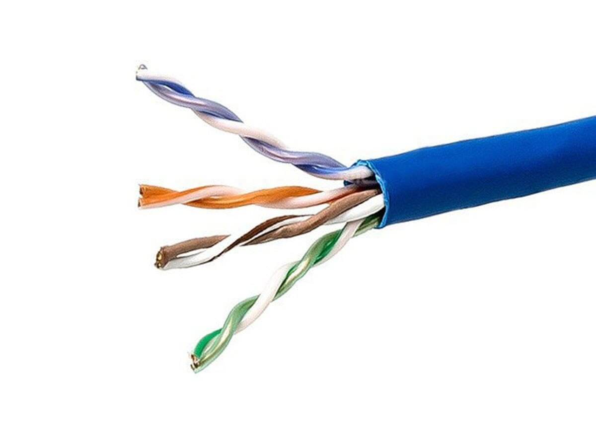 Monoprice Cat5e Ethernet Bulk Cable - Solid 350Mhz UTP CMP Plenum Pure Bare Copper Wire 24AWG 1000ft Blue