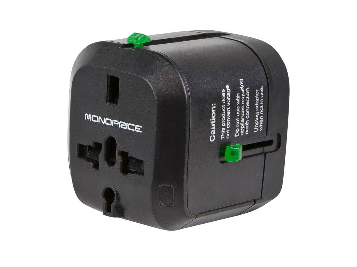 Monoprice Compact Cube Universal Travel Adapter - Black