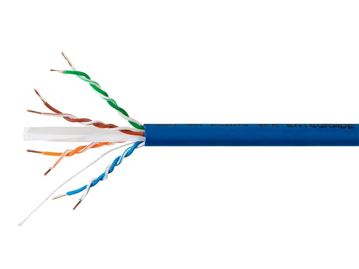 Monoprice Entegrade Series 1000FT Cat6A Plus 650MHz UTP Solid Riser-Rated (CMR) 23AWG Bulk Bare Copper Ethernet Network Cable 10G Blue