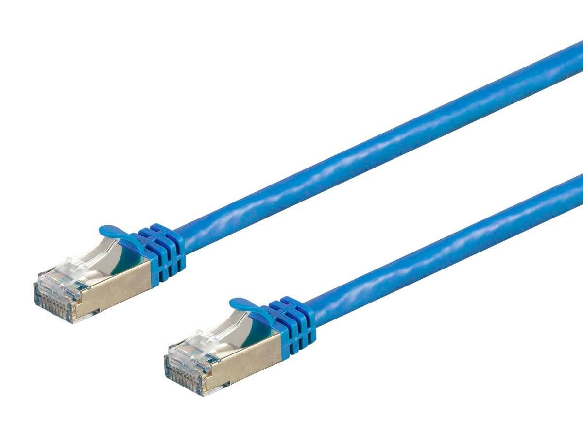 Monoprice Entegrade Series Cat7 26AWG  Shielded (S/FTP) Ethernet Network Patch Cable   Stranded  600Mhz, blue color, dual connectors.
