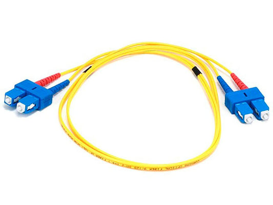 Monoprice Fiber Optic Cable - SC to SC 9/125 Type Single Mode Duplex Yellow 1m Corning