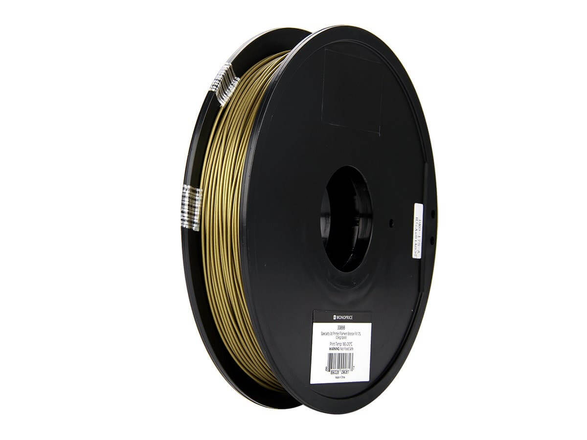 Monoprice MP Specialty 3D Printer Filament Bronze Fill 1.75 0.5kg/spool