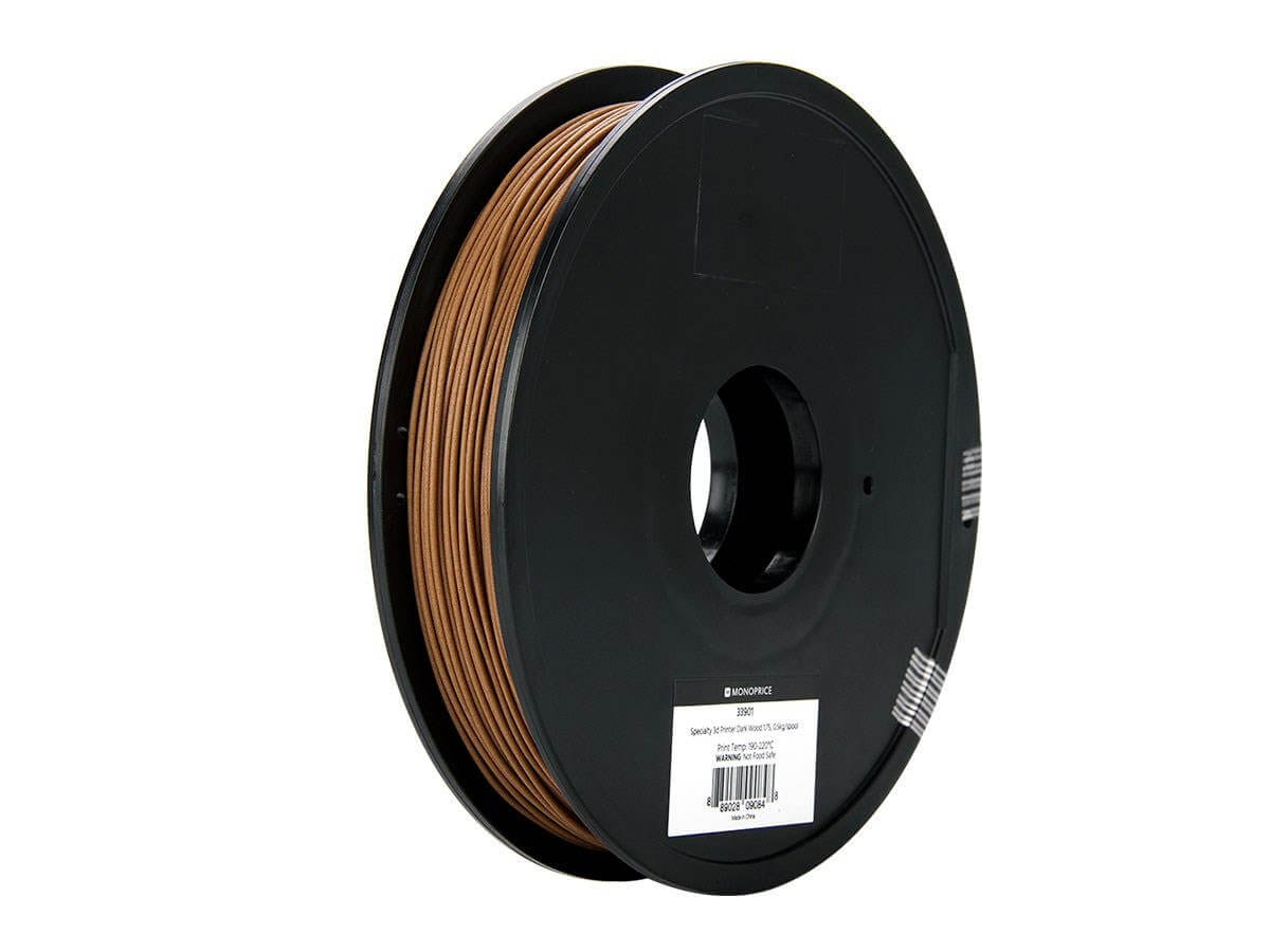 Monoprice MP Specialty 3D Printer Filament Walnut Fill 1.75 0.5kg/spool