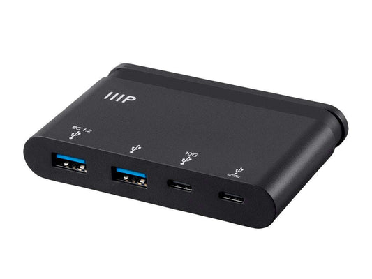 Monoprice Mobile Series USB-C to 2-Port USB 3.0 USB-C 10Gbps Port USB-C 100W Power Delivery Port with Folding USB Type-C Connector