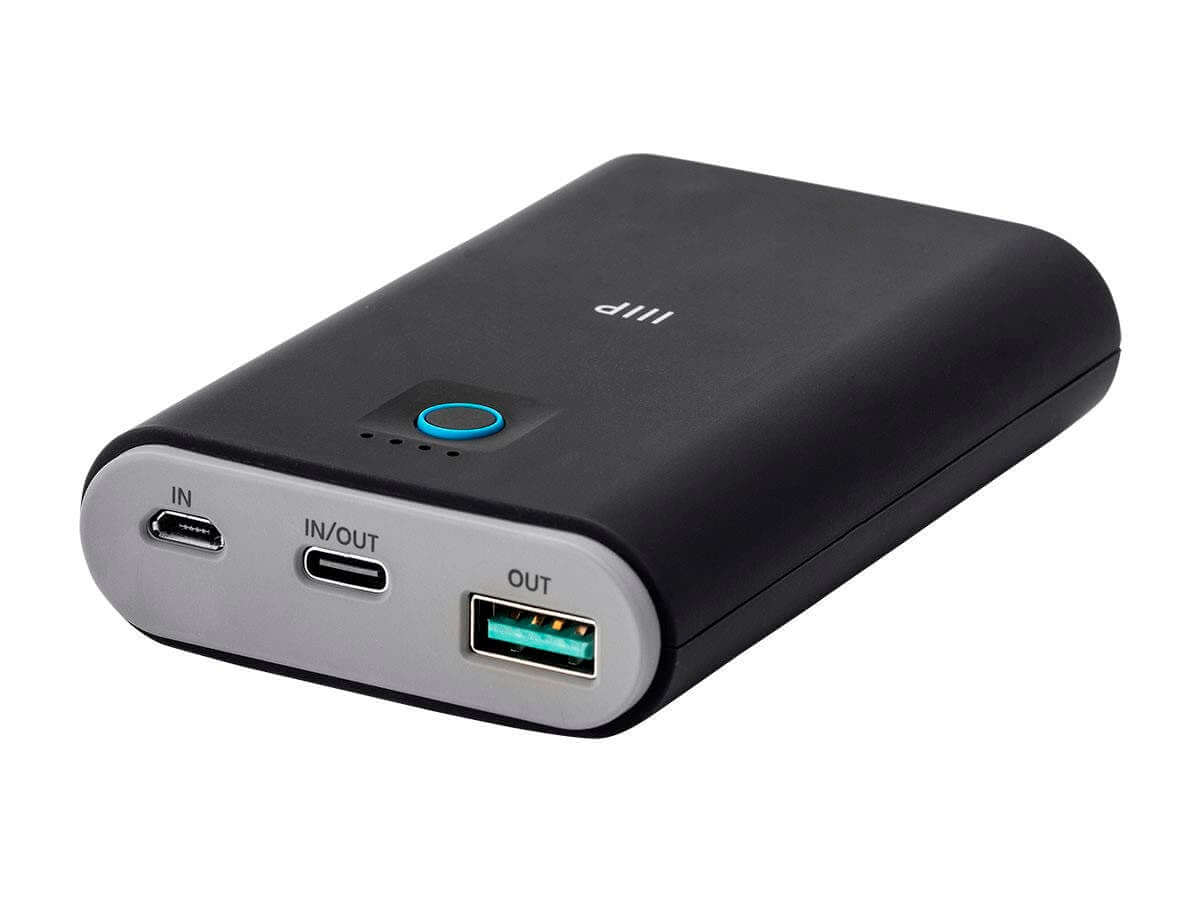 Monoprice Obsidian Speed Plus Power Bank USB Charger 10 050mAh 2-Port Up to 3A Output for iPhone Android and Galaxy Devices Power Delivery Input & Output Rapid Charging USB Type-A/Type-C Output