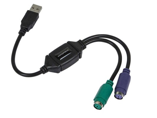 Monoprice PS/2 Keyboard/Mouse to USB Converter Adapter Black