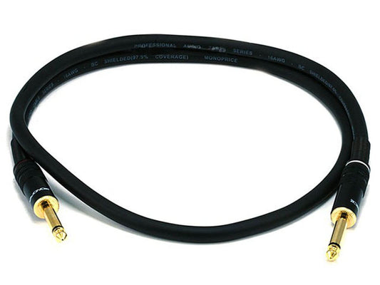 Monoprice Premier Series 1/4in TS Male to Male Audio Cable 16AWG (Gold Plated)