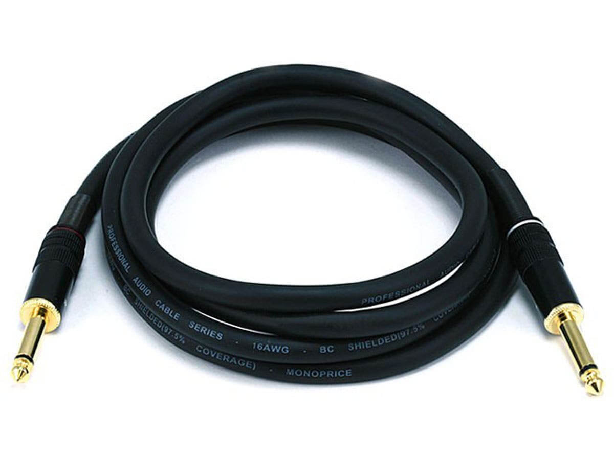 Monoprice Premier Series 1/4in TS Male to Male Audio Cable 16AWG (Gold Plated)