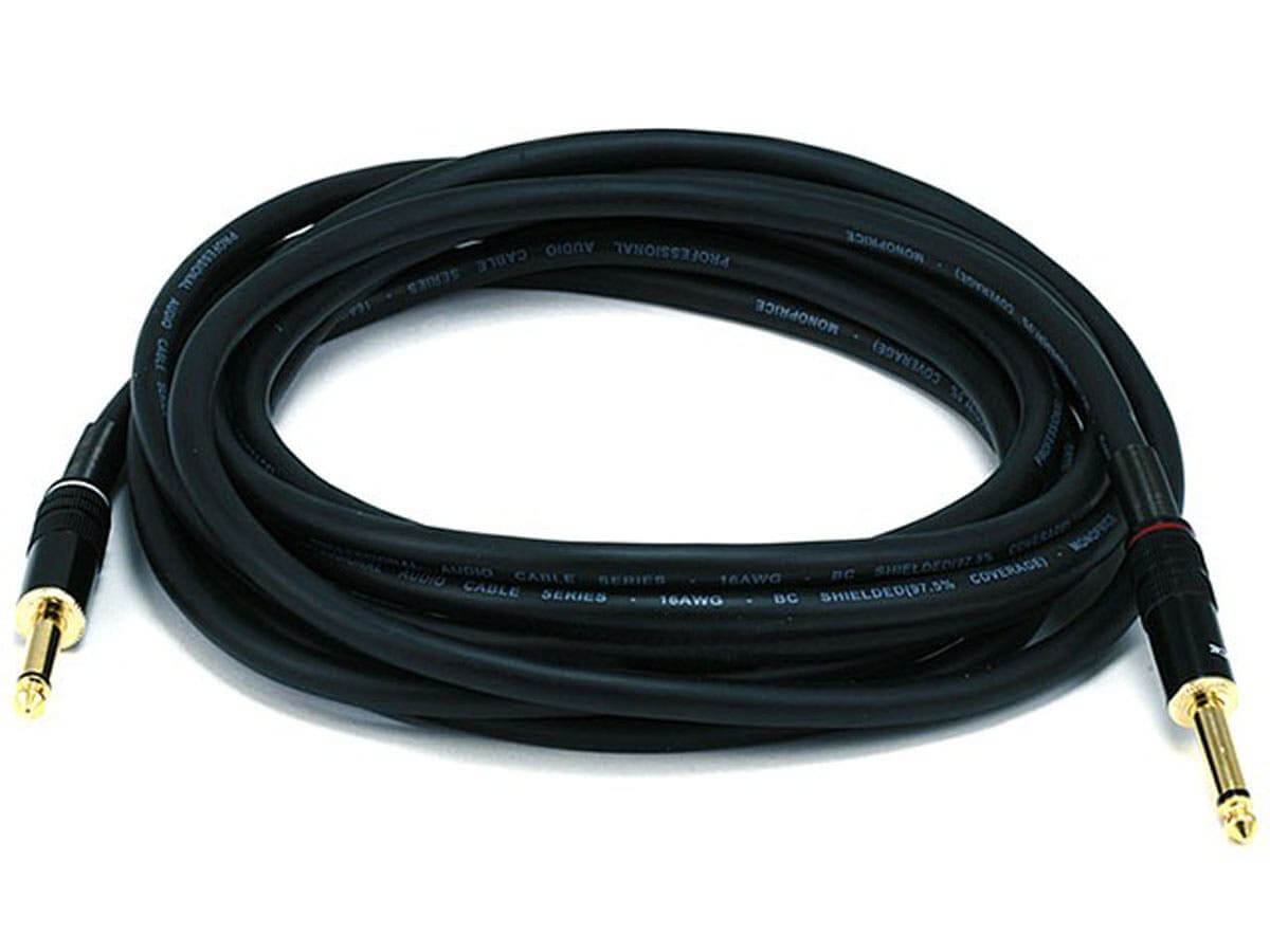 Monoprice Premier Series 1/4in TS Male to Male Audio Cable 16AWG (Gold Plated)