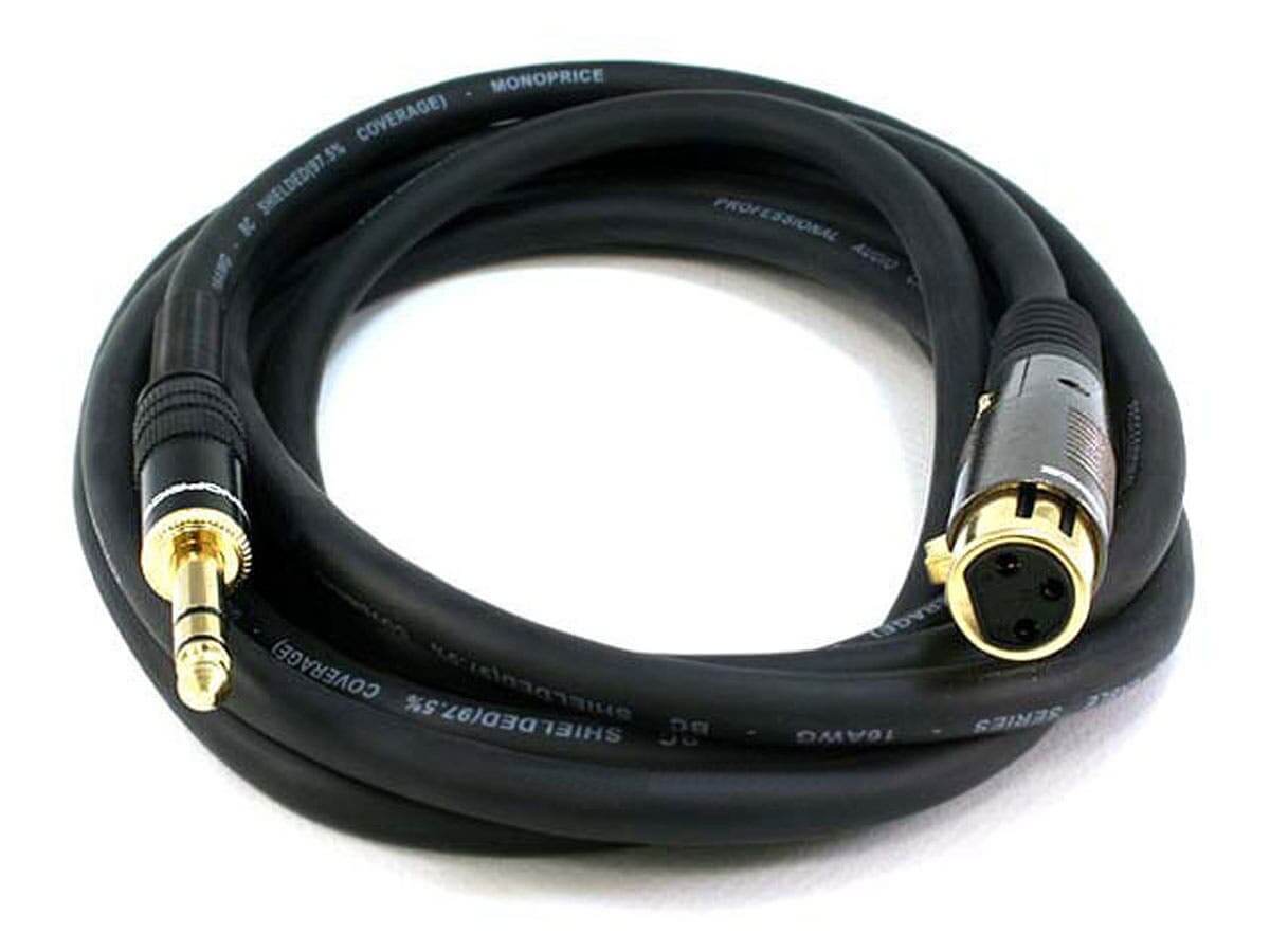 Monoprice Premier Series XLR Female to 1/4in TRS Male Cable 16AWG (Gold Plated)