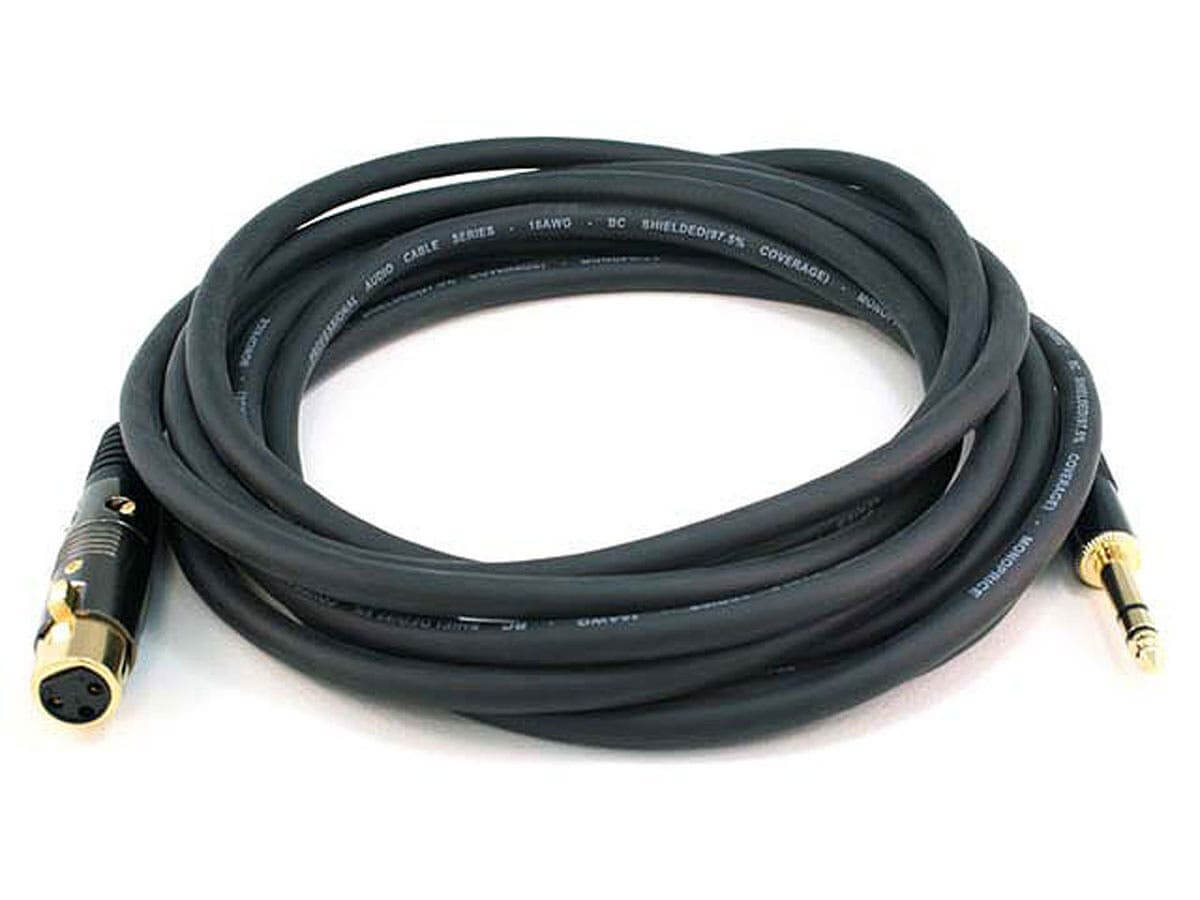 Monoprice Premier Series XLR Female to 1/4in TRS Male Cable 16AWG (Gold Plated)