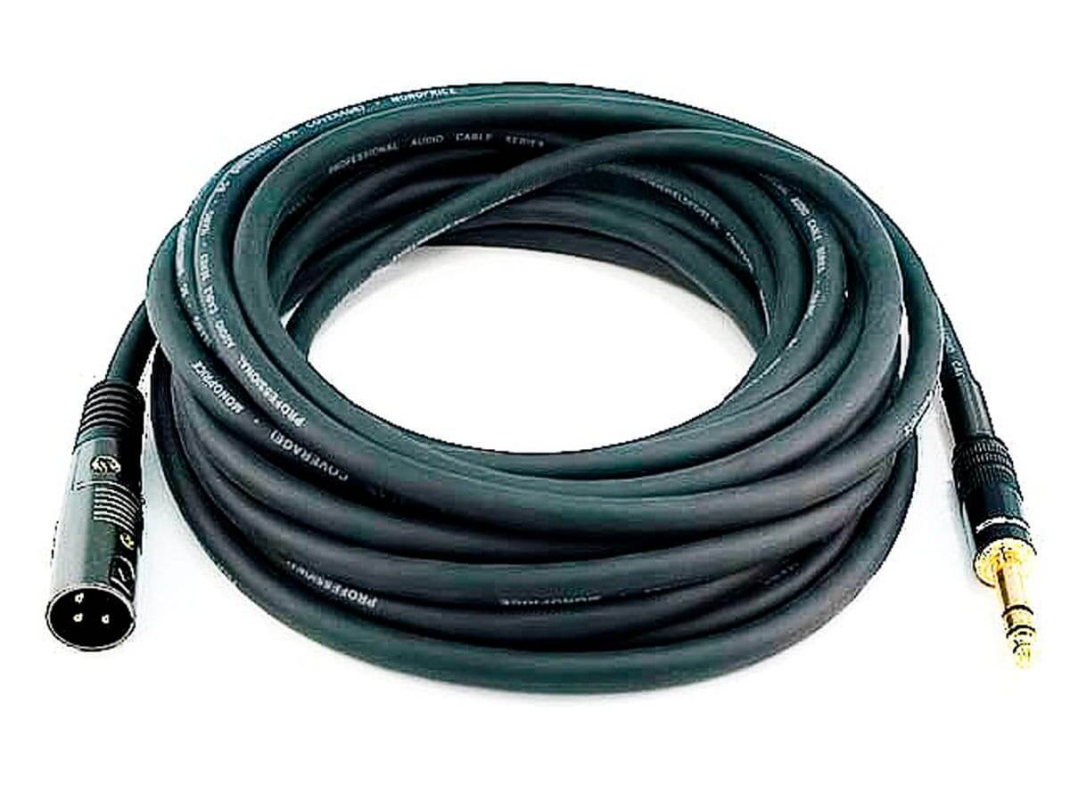 Monoprice Premier Series XLR Male to 1/4in TRS Male Cable  16AWG (Gold Plated) for high fidelity audio performance.