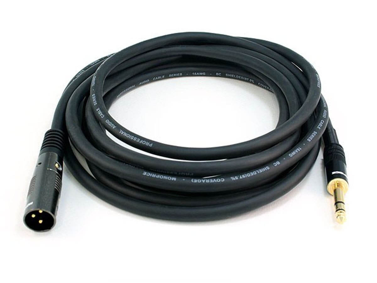 Monoprice Premier Series XLR Male to 1/4in TRS Male Cable 16AWG (Gold Plated)