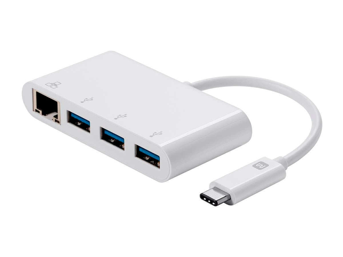 Monoprice Select Series USB-C 3-Port USB 3.0 Hub and Gigabit Ethernet Adapter