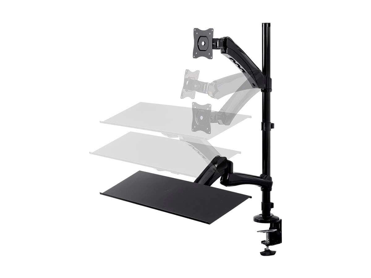Monoprice Sit-Stand Articulating Monitor and Keyboard Workstation