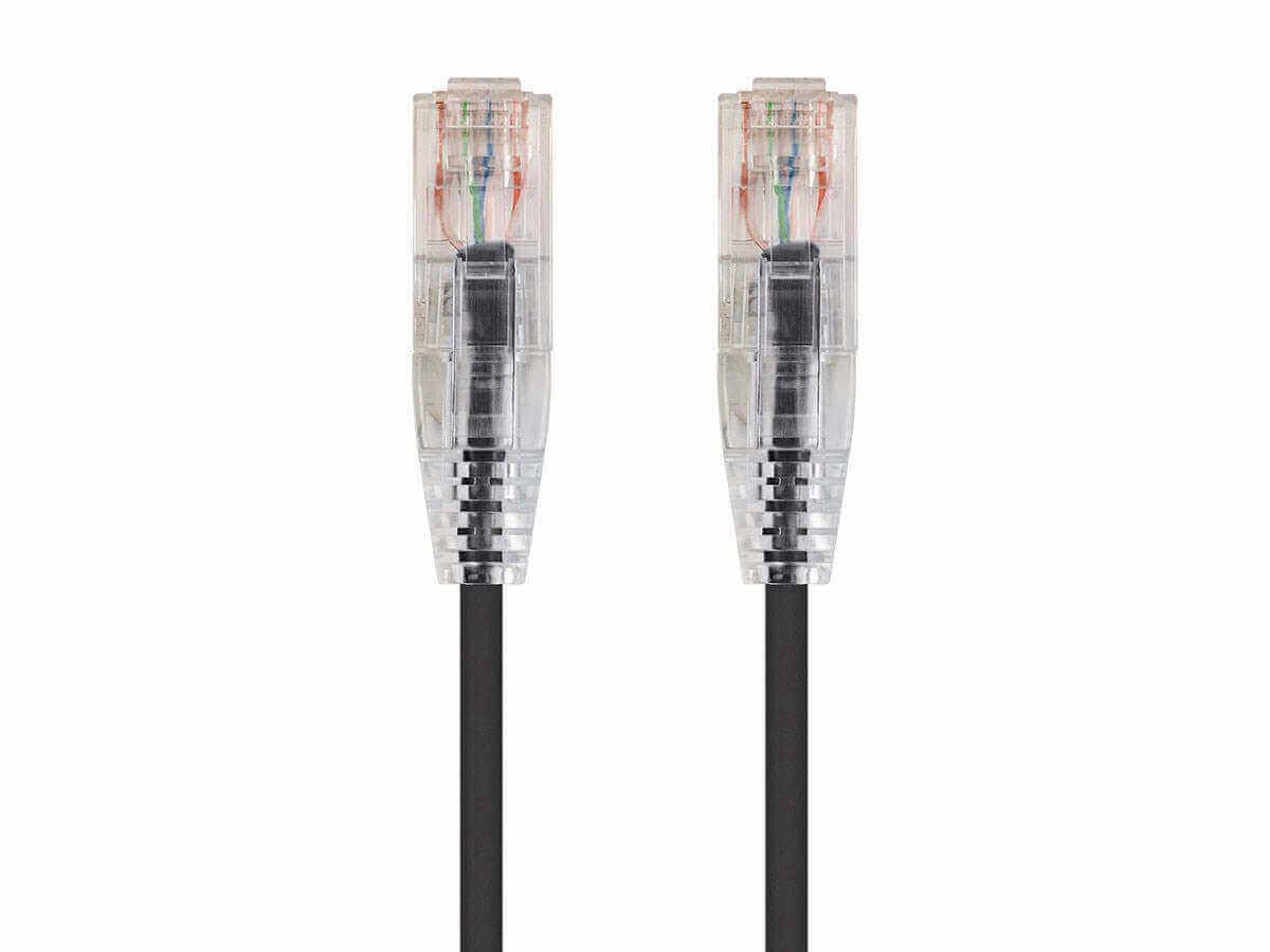 Monoprice SlimRun Cat6 Ethernet patch cable connectors with snagless design for optimal performance.