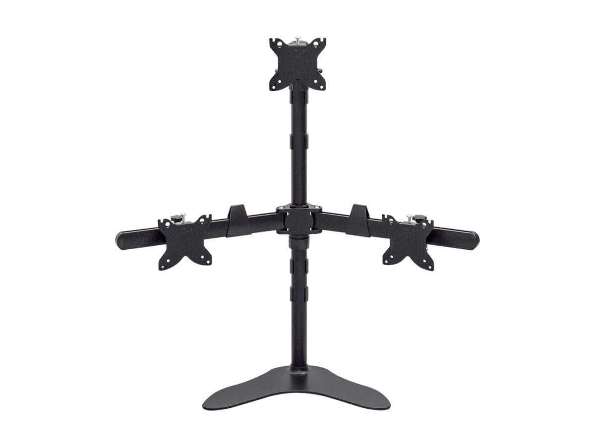 Monoprice Triple Monitor Pyramid Free Standing Desk Mount for 15~30in Monitors