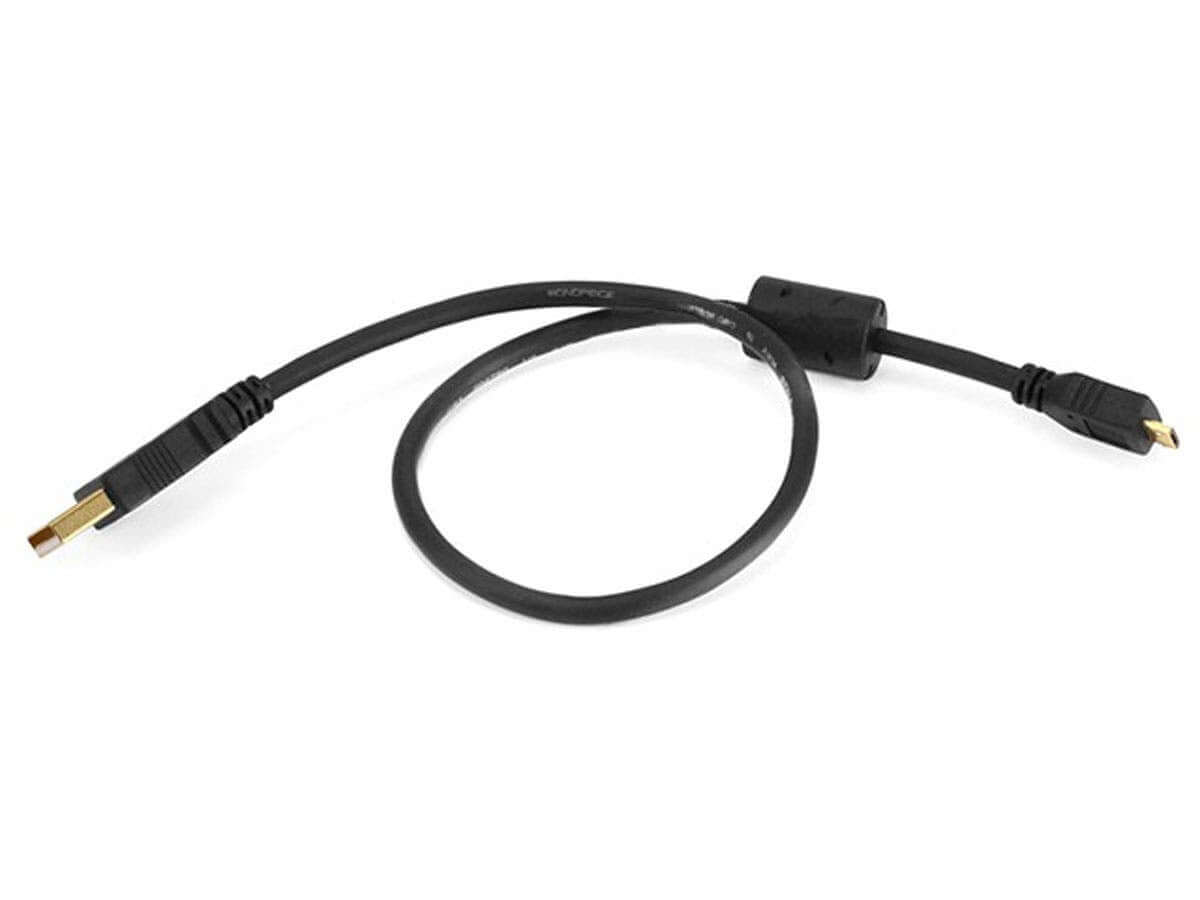 Monoprice USB-A to Micro B 2.0 Cable - 5-Pin 28/24AWG Gold Plated Black 1.5ft