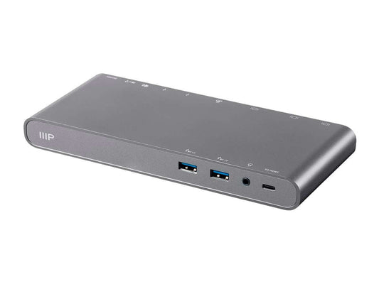 Monoprice USB-C Dual-Monitor Docking Station for USB-C Laptops MST and Power Delivery up to 100W with USB-C Cable