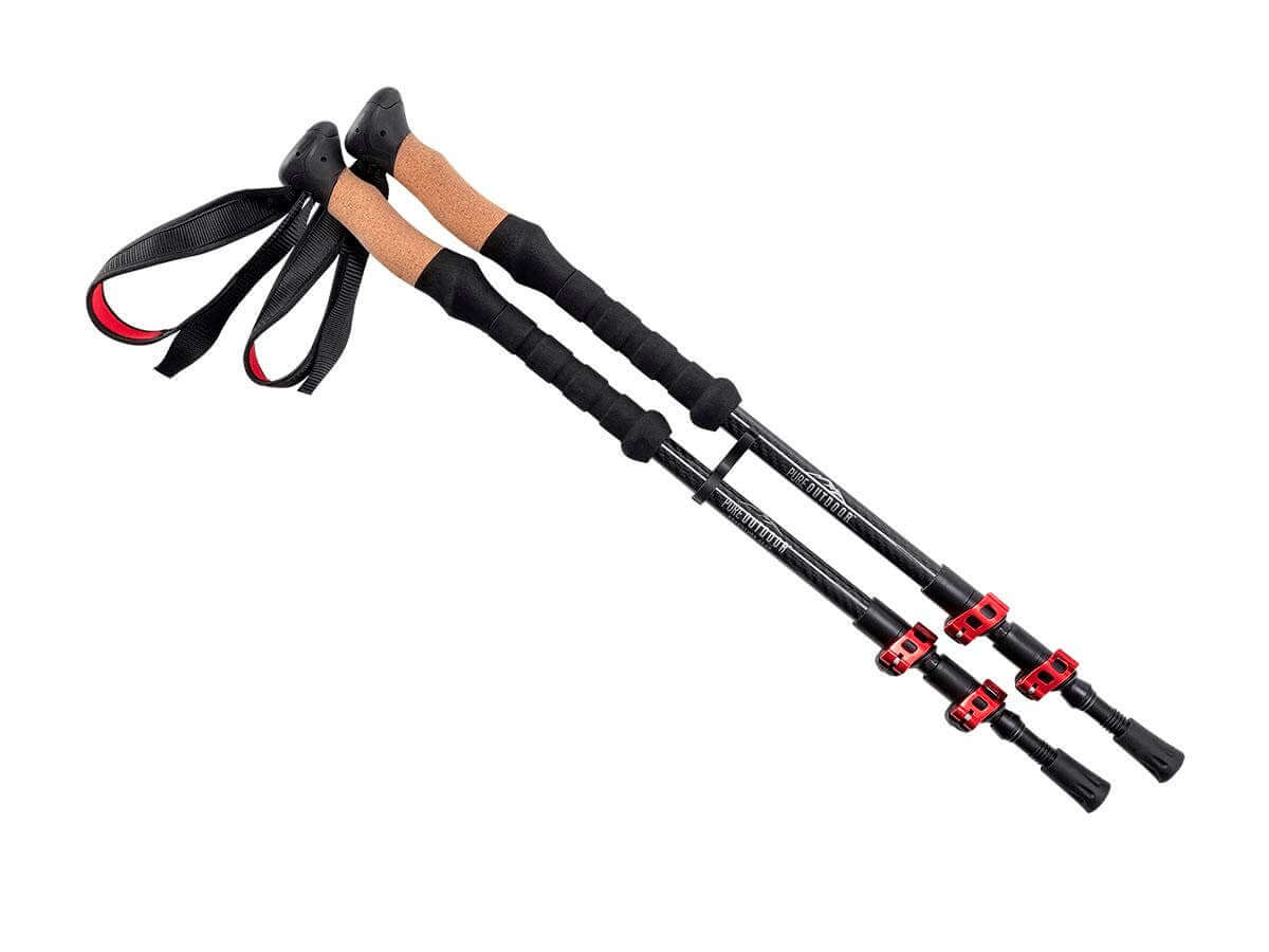 Pure Outdoor by Monoprice Premium Carbon Trekking Poles Pair